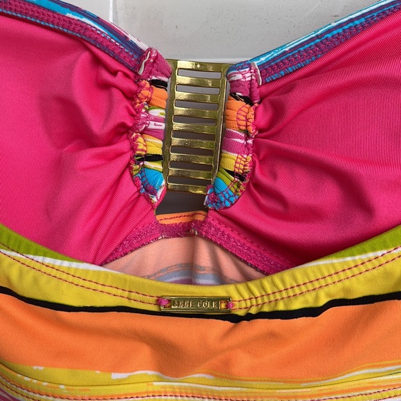 Anne Cole Strapless Tankini Top in Neon Colors SZ L - Picture 5 of 9